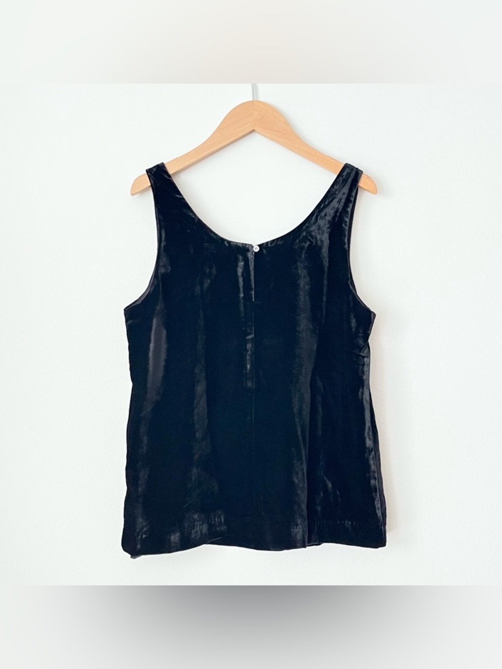 NWT J.Crew Women's Black Velvet Tank Top Size 0 Old Money Dark Academia Goth - Picture 2 of 4